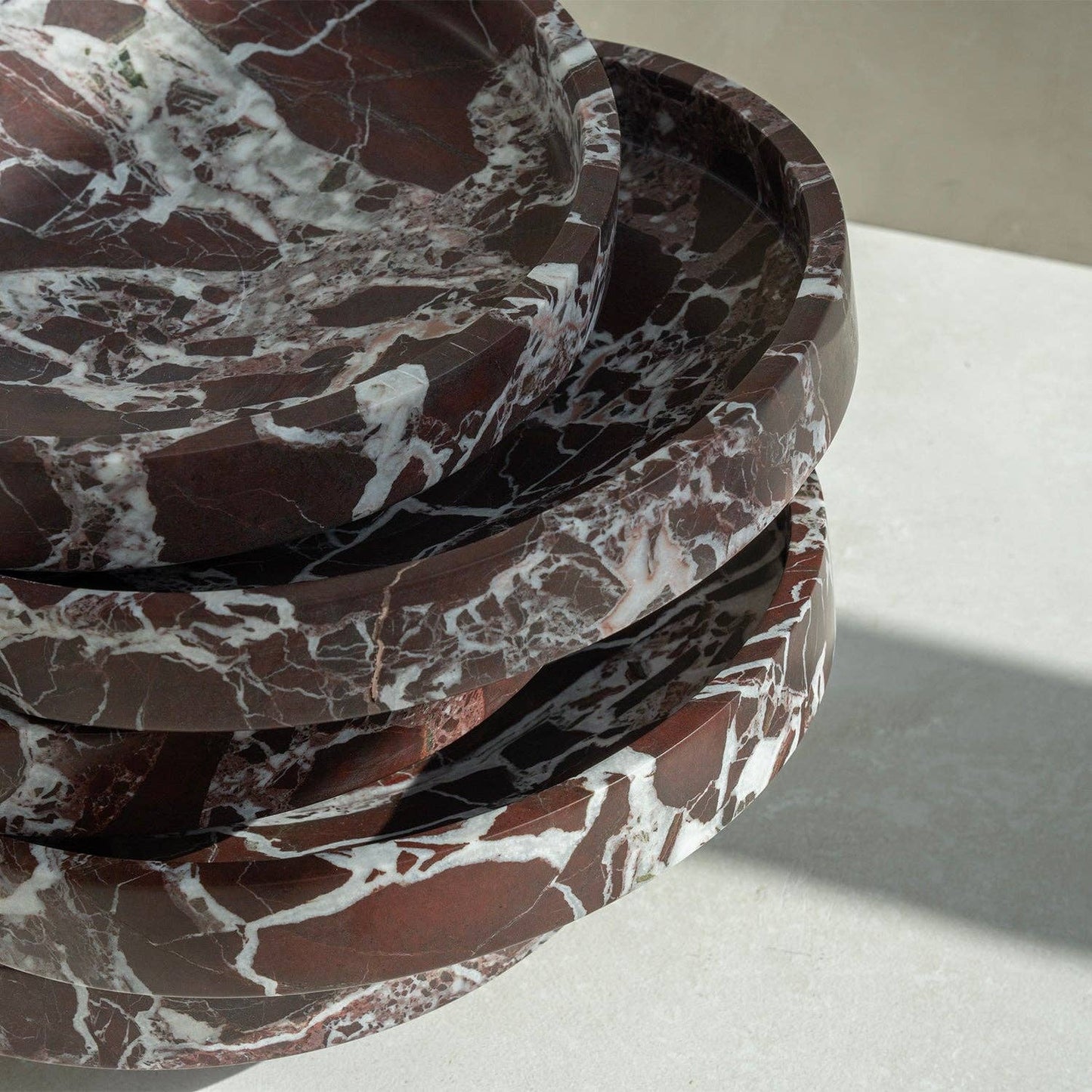 BURGUNDY MARBLE NARROW BOWL