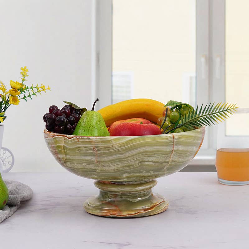 Handmade Marble Fruit Dish / Bowl Design C: Green