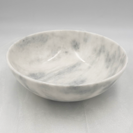 Decorative Bowl in Marble and Onyx - 10": Zairat White Marble