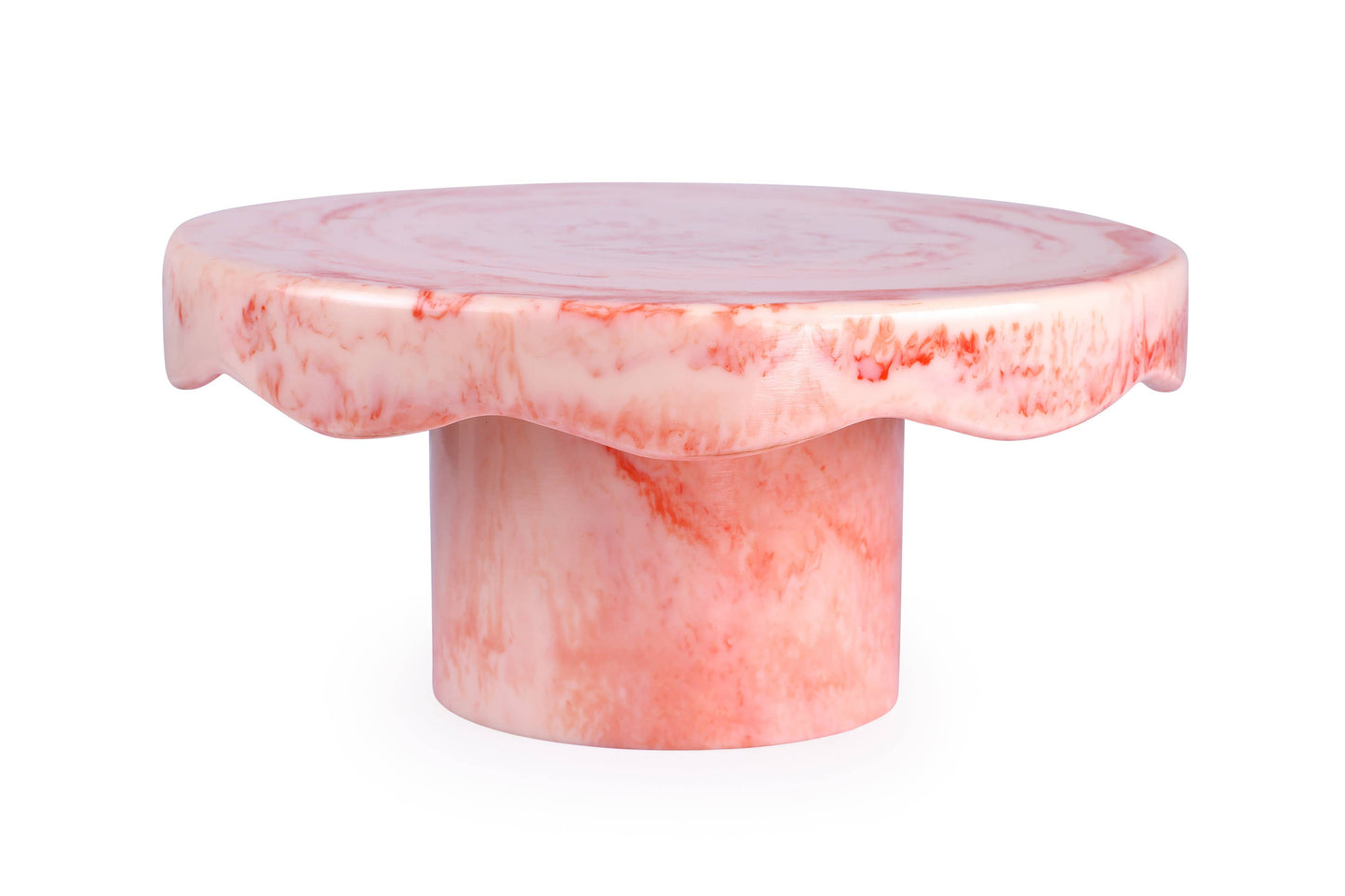 Scallop Resin Cake stand, Pink- 9.5x4.5 Inches