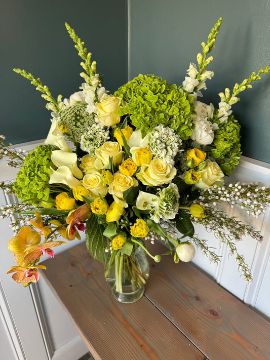 Holiday Arrangement in Vase:  The Bloom Bar Deluxe