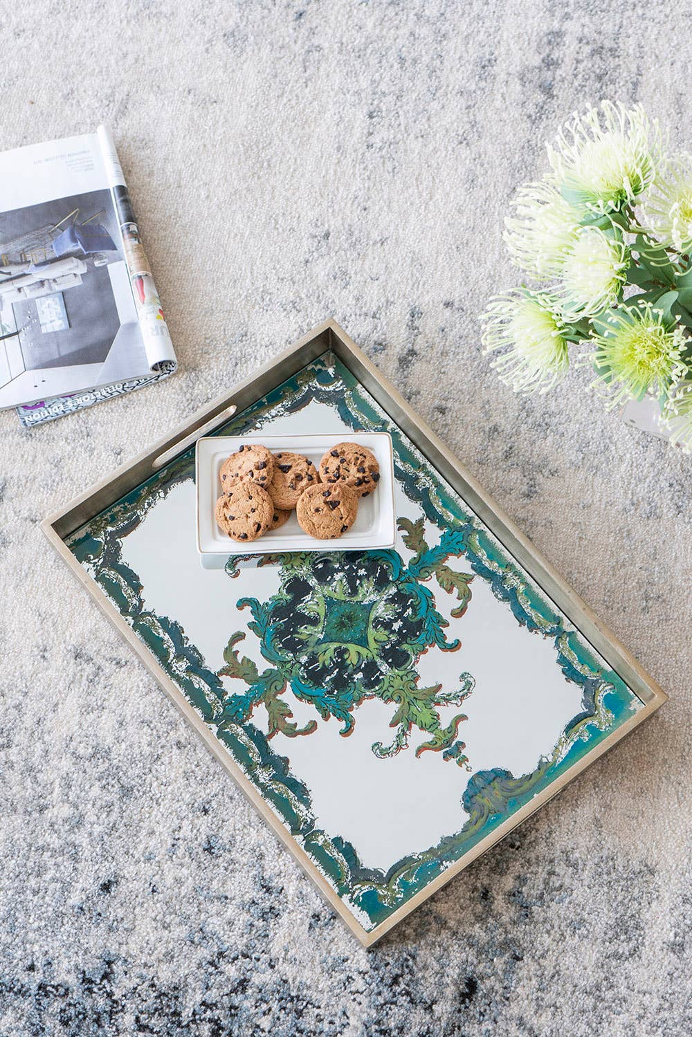 18x13x2" Opulent Baroque Mirror Tray