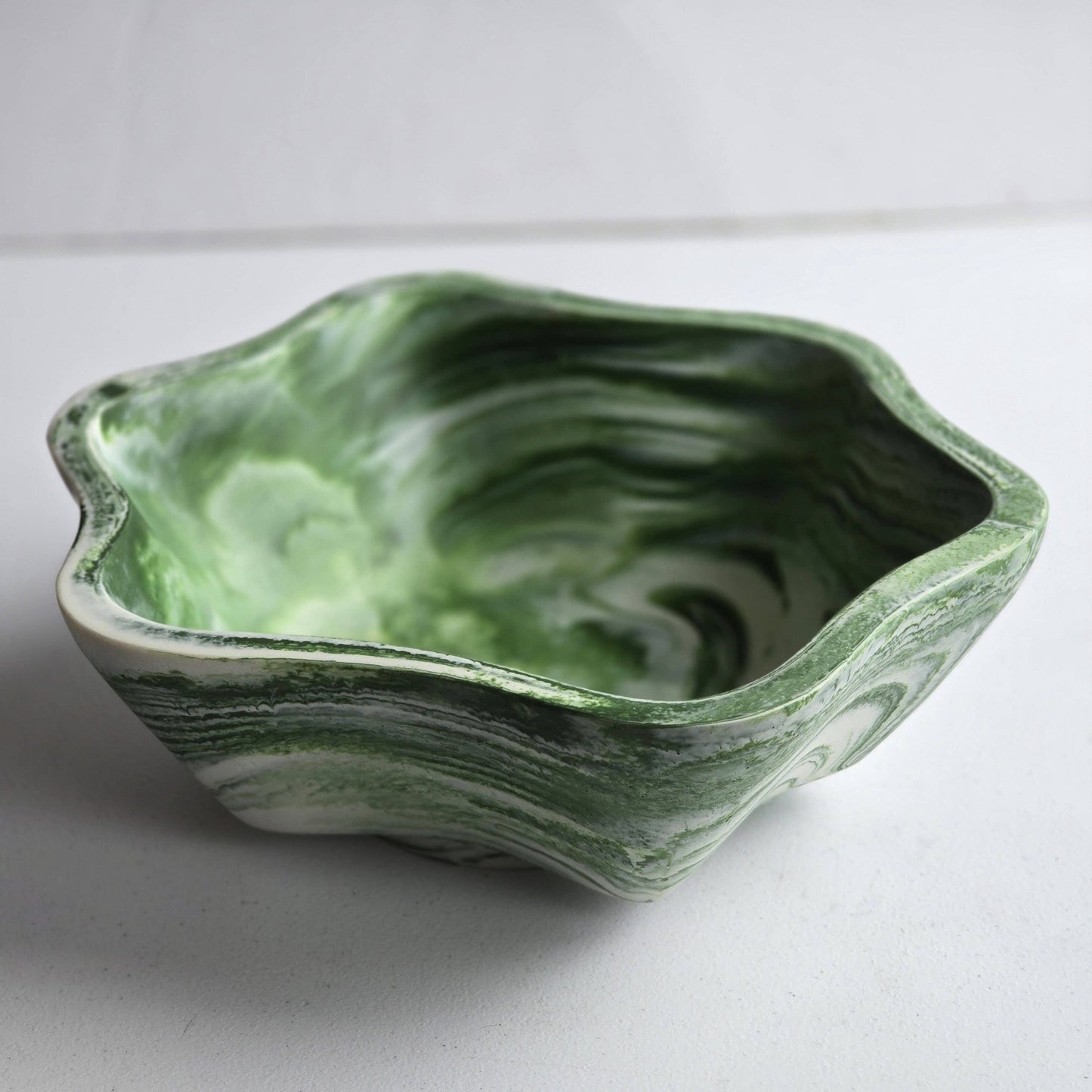 Large Organic Shape Resin Bowl - Entryway Catchall -HandMade