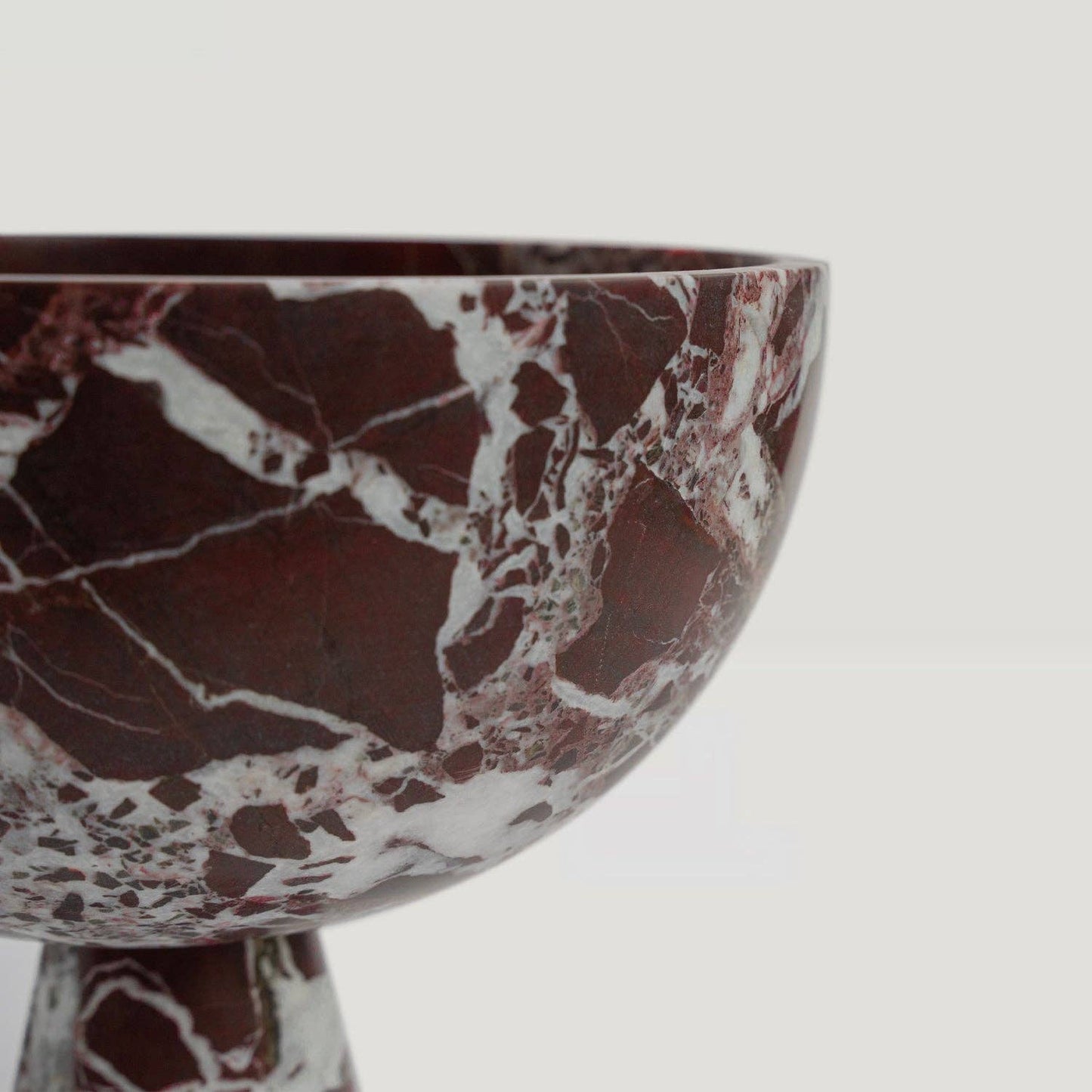 BURGUNDY MARBLE PEDESTAL BOWL XL