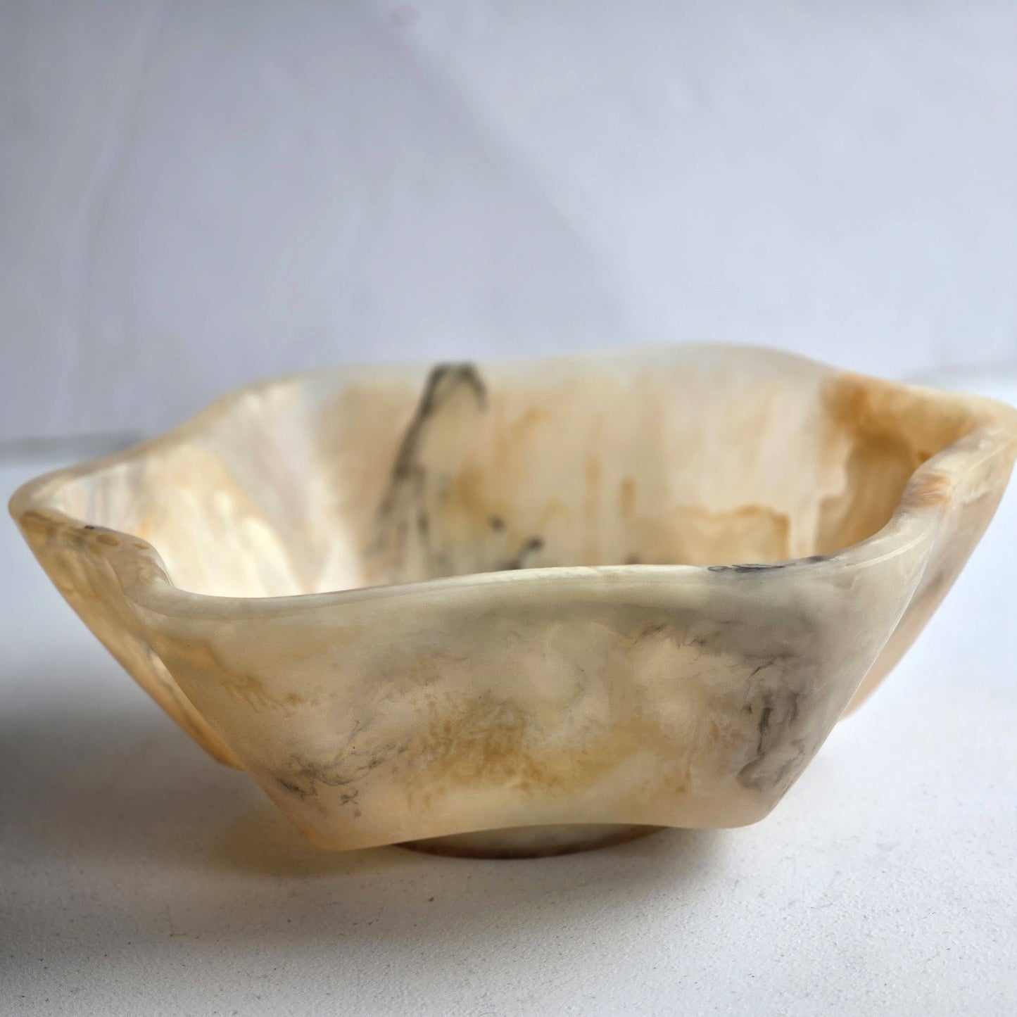 Large Organic Shape Resin Bowl - Entryway Catchall -HandMade