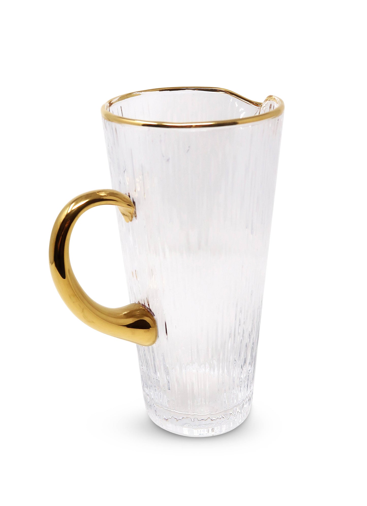 Clear Pitcher with Gold Handle and Rim