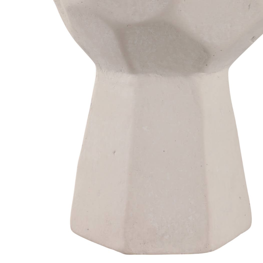 Ceramic Faceted Rocks Geometric Sculpture - White, 19 in.