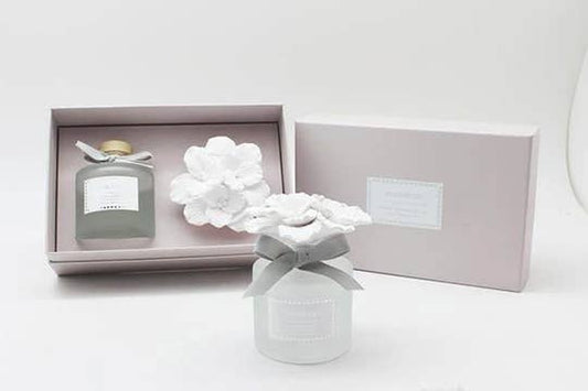 Marigold Ceramic Flower Diffuser Gift Set - Bluebell Rain