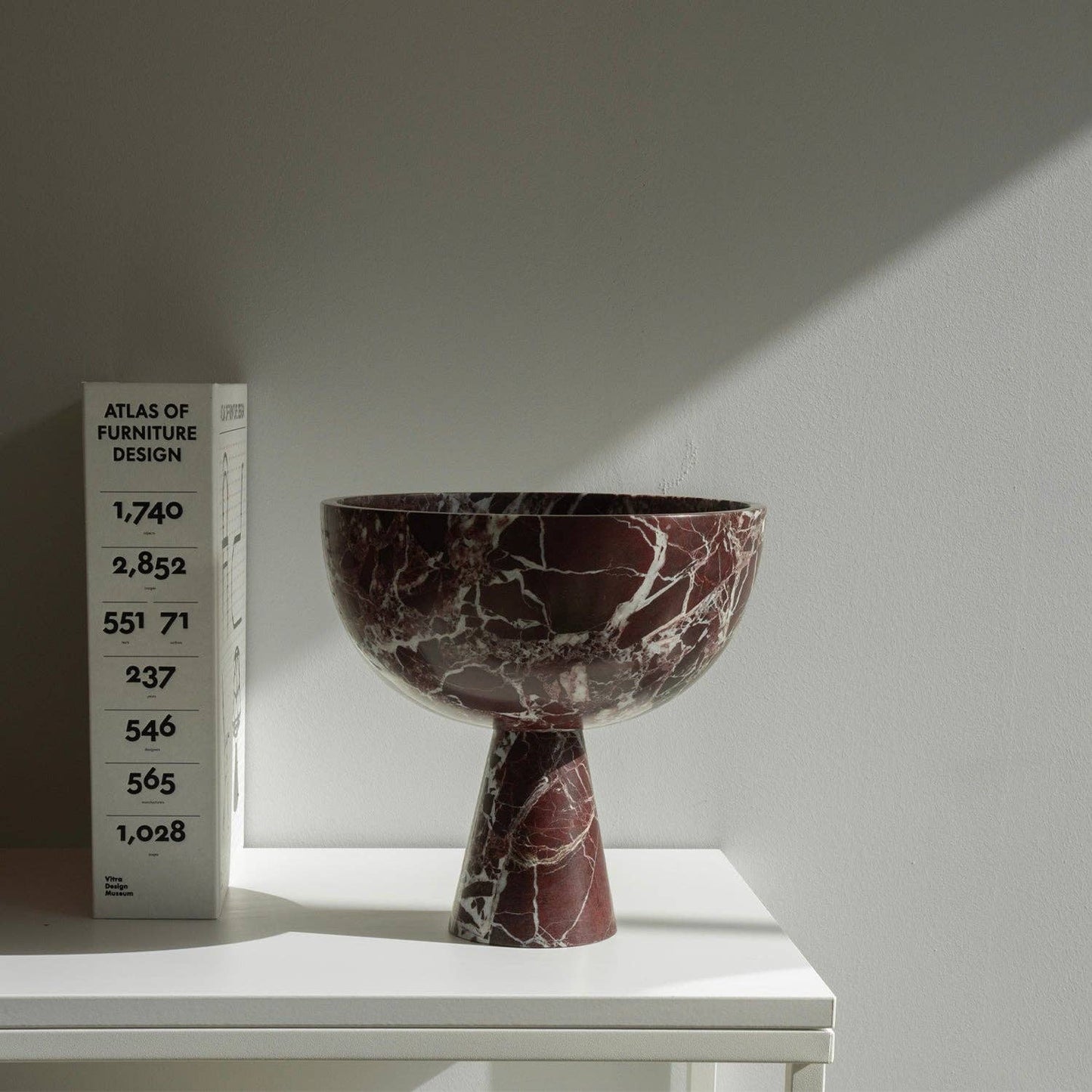 BURGUNDY MARBLE PEDESTAL BOWL XL