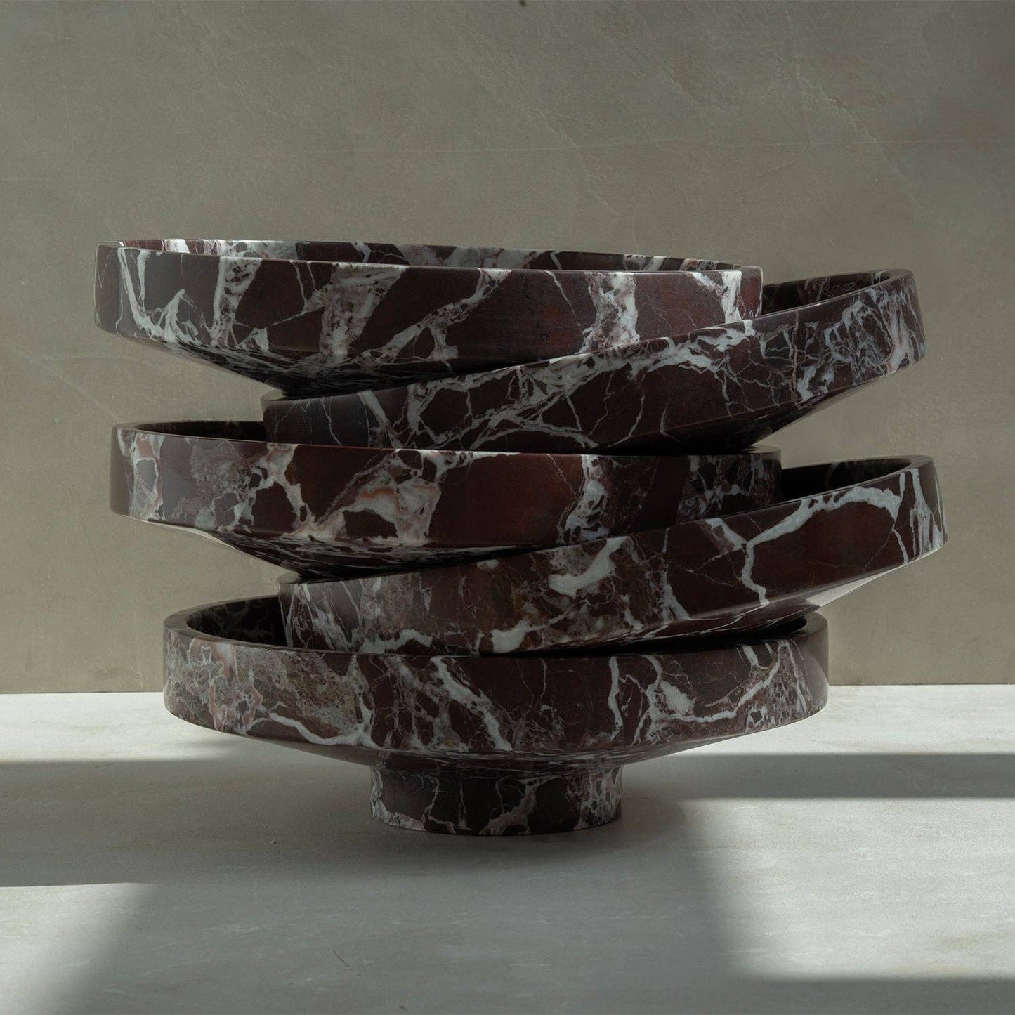 BURGUNDY MARBLE NARROW BOWL