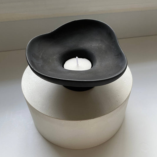 Aglaya - Pedestal Bowl: Black Noir