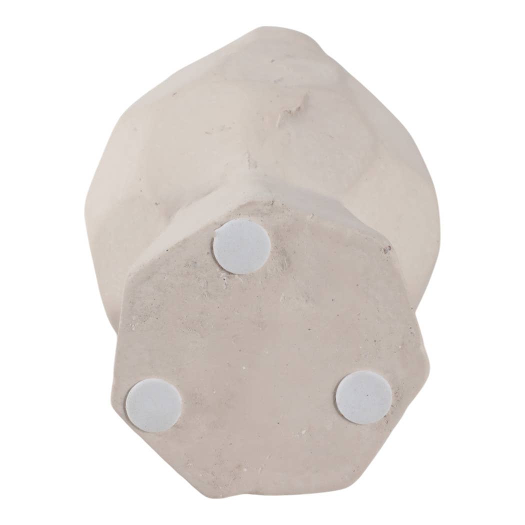 Ceramic Faceted Rocks Geometric Sculpture - White, 19 in.