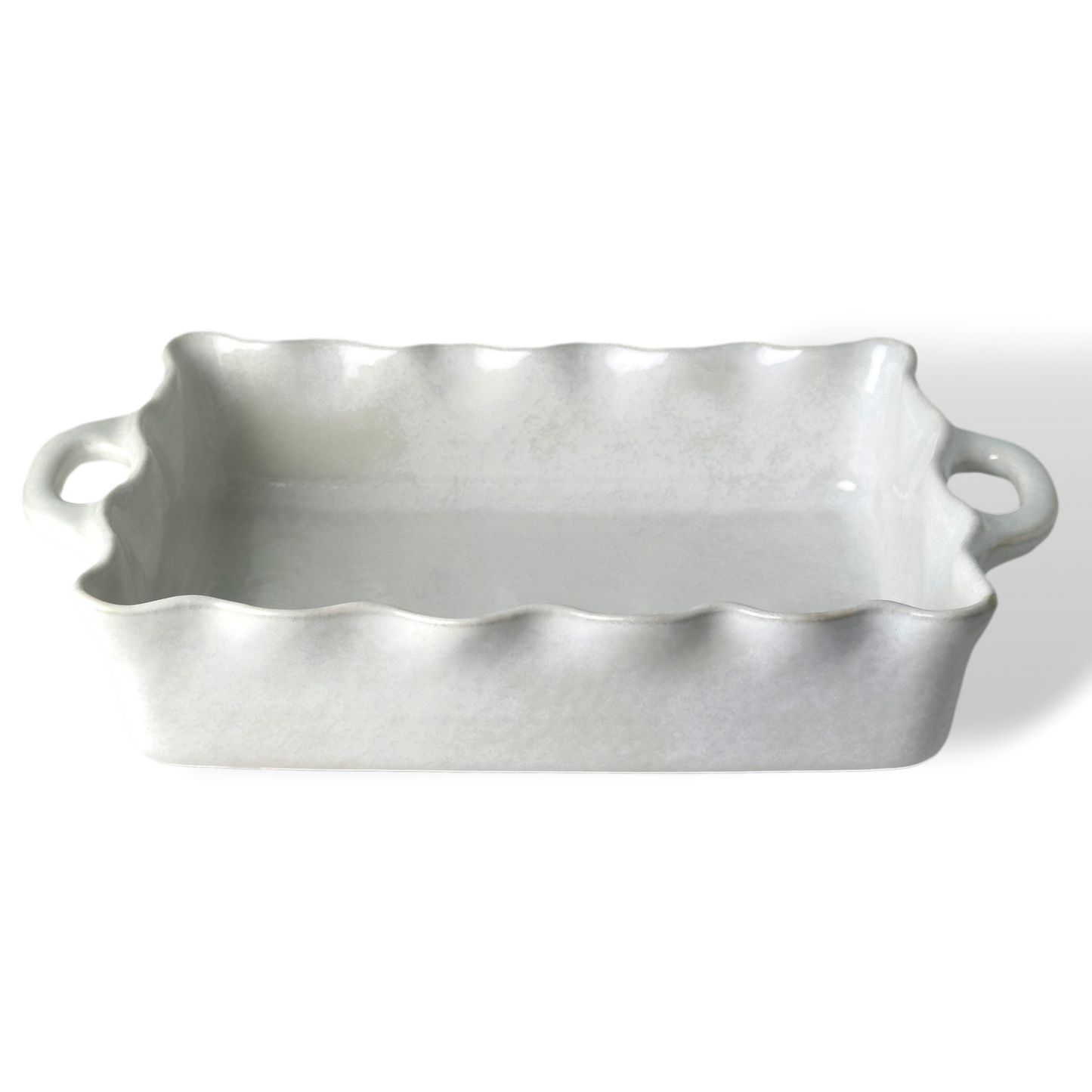 Cozina White Large Ruffled Baker