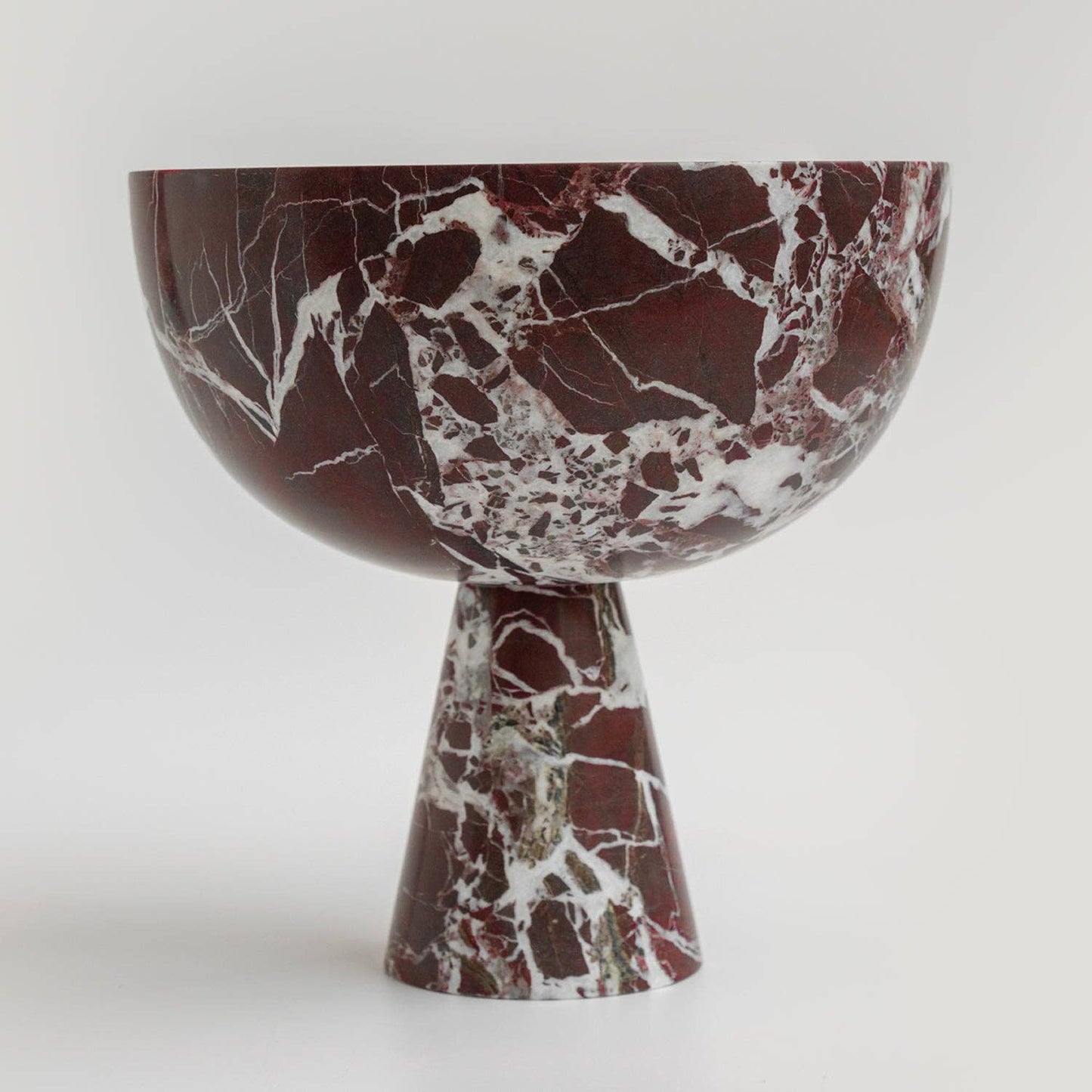 BURGUNDY MARBLE PEDESTAL BOWL XL