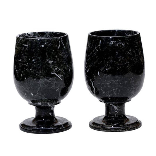 Marble Wine Glass Black