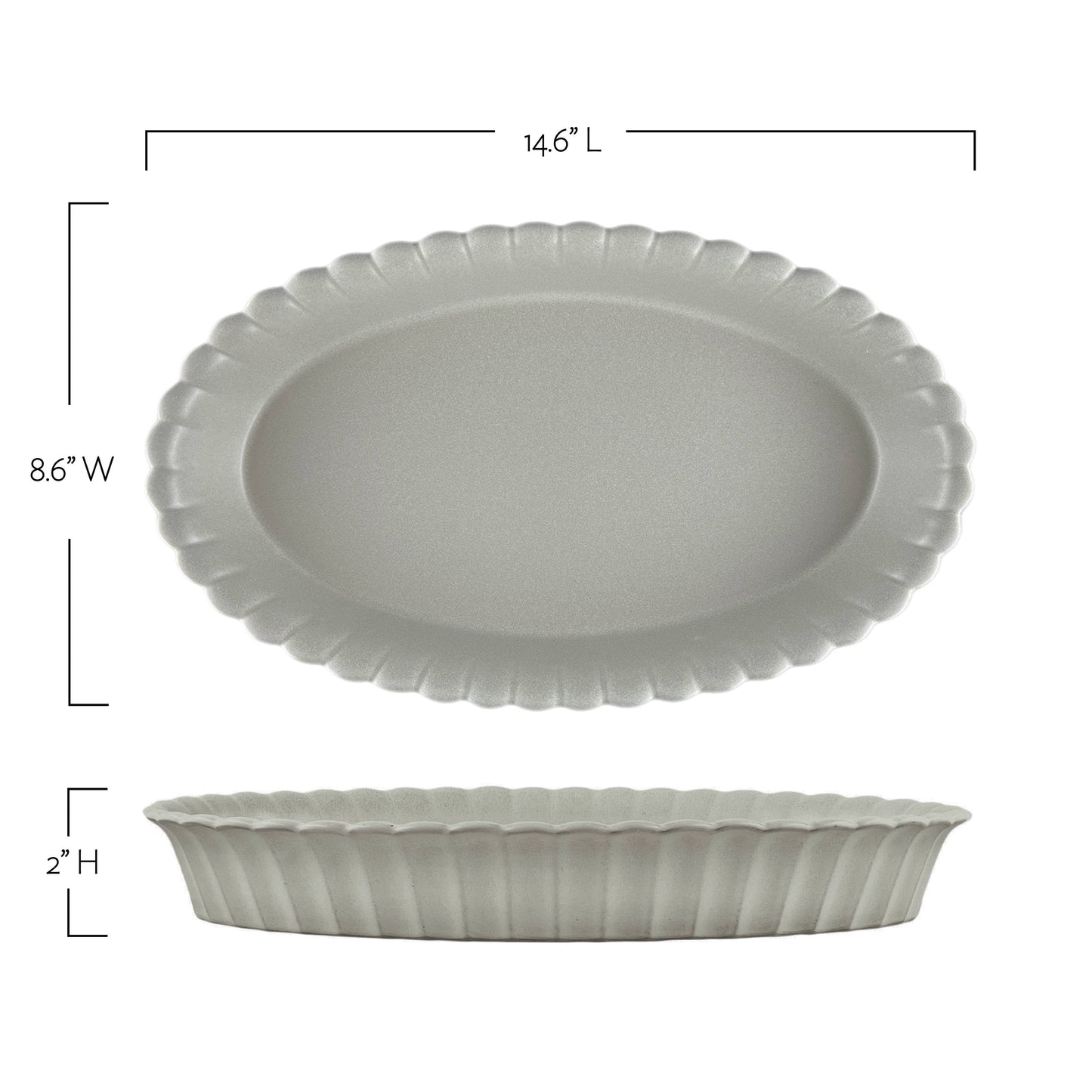 Lafayette Oval Baker in Pearl White