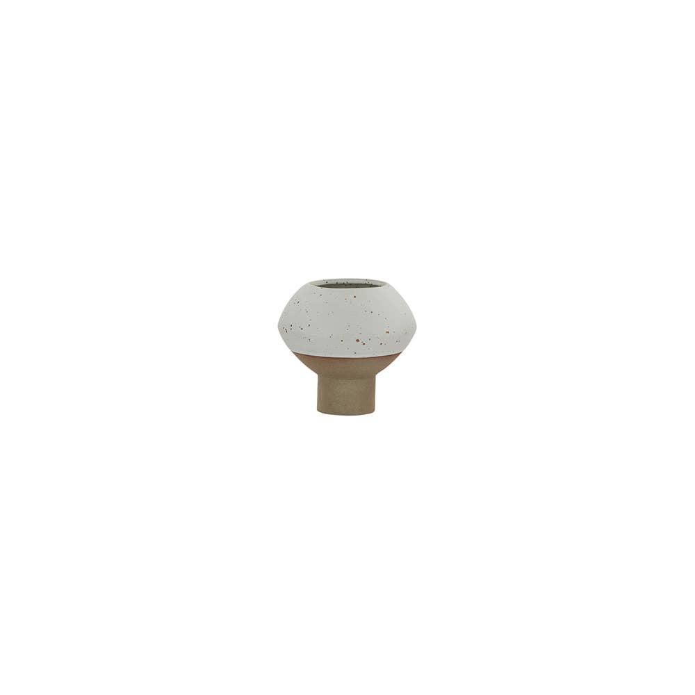 Hagi Mini Vase - White / Light Brown