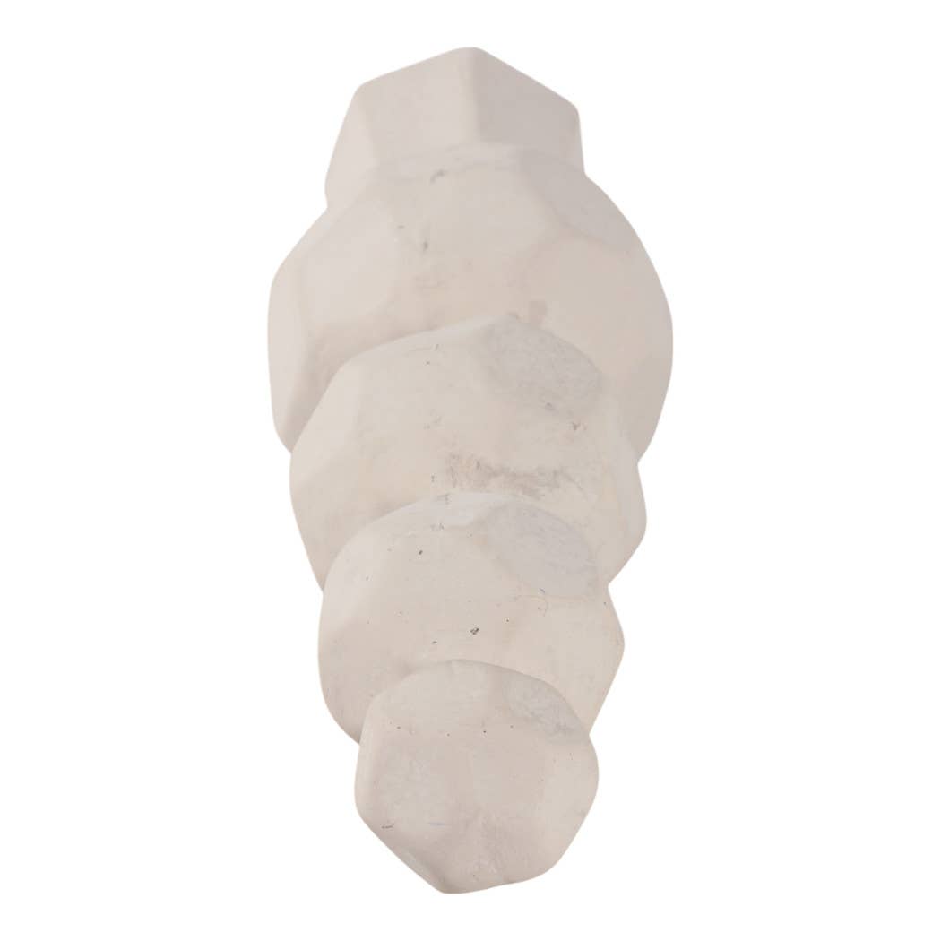 Ceramic Faceted Rocks Geometric Sculpture - White, 19 in.