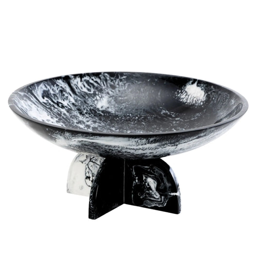 Lucente Black & White Resin Fruit Bowl