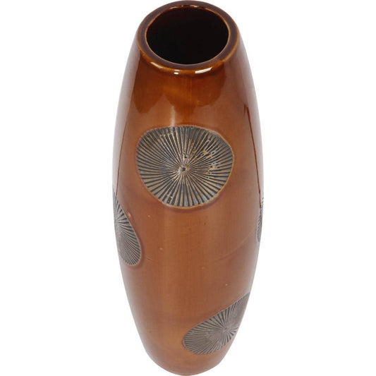 D5x16" Ceramic Vase - Copper Brown