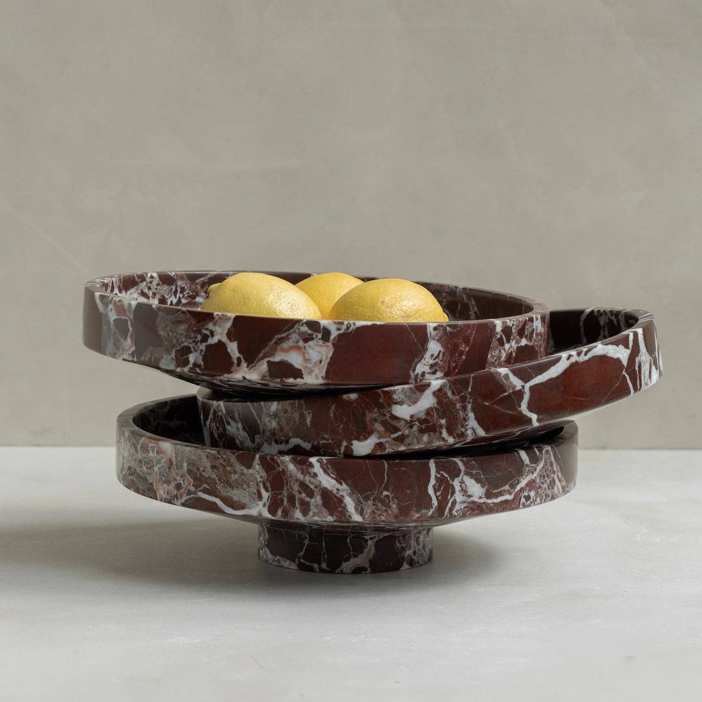 BURGUNDY MARBLE NARROW BOWL